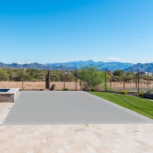 Inground Pool Cover Rectangle Gray Winter Mesh Cover for Yard Home Swimming Pool - Picture 4 of 8