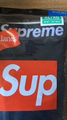 Supreme Hanes Boxer Briefs Black Underwear S-XL (4 in 1 Pack