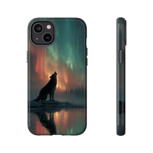 Wolf Howling Aurora Sky Phone Case for iPhone, Samsung Galaxy, Pixel - 第 77/236 張圖片