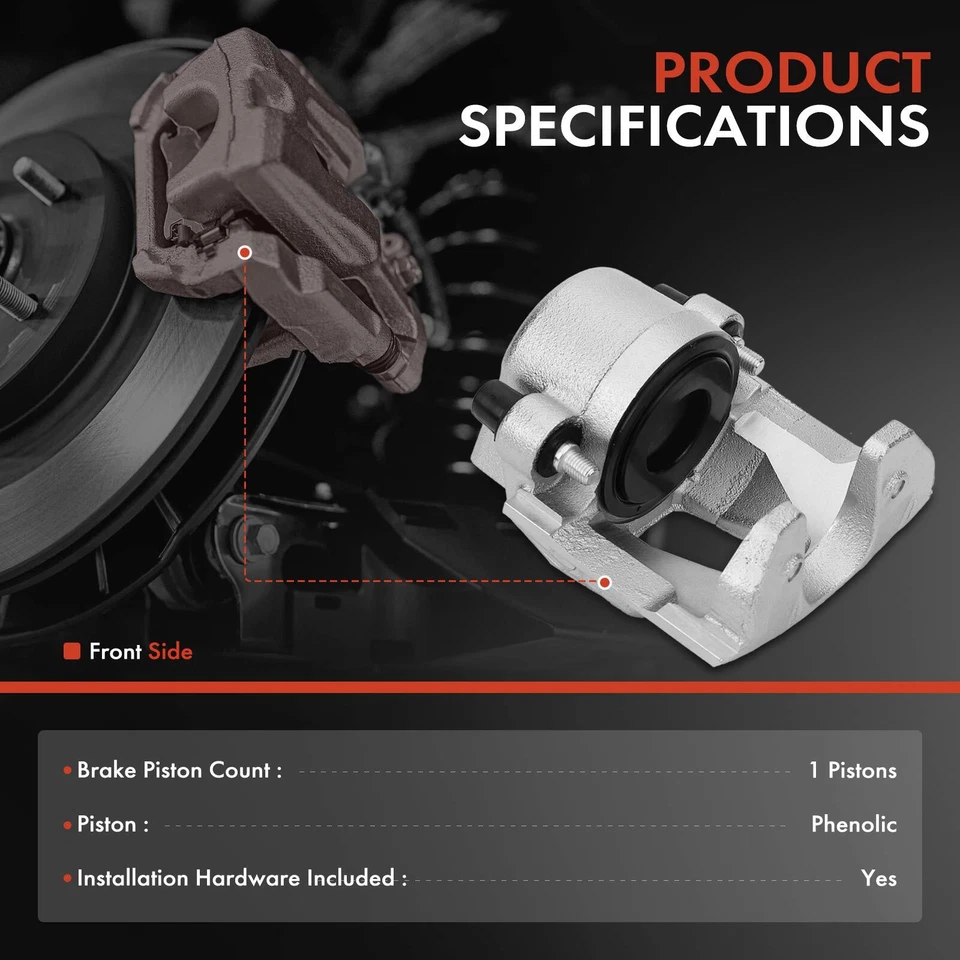 Pinza de freno delantera izquierda y derecha 2 piezas para Dodge Dakota 91-96 con pistón fenólico Foto 2 de 4