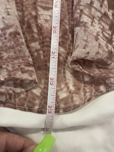 Jennifer Lopez Rüschen Glockenärmel halbtransparent Schlangenleder Print Mauve Bluse XS - Bild 9 von 12