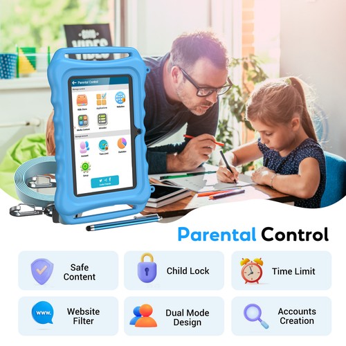 Kids Tablet Android. 13 7/10 Inch WIFI 4-core Tablet 9GB+64/128GB PC Dual Camera - Picture 16 of 24