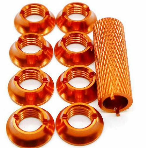 Alloy Switch Cap Nut 8PCS w/ Wrench Fit for Futaba JR Frsky Transmitter Orange - Bild 6 von 6