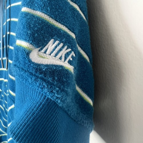 Nike Hoodie Boys Large Blue & Green Stripe Full Zip Short Sleeve - Bild 7 von 17