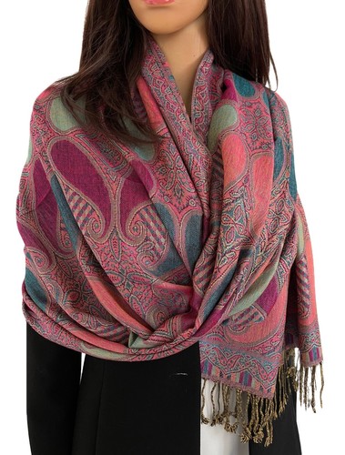 Ladies Blanket Scarf Pashmina Shawl Wrap Oversized Winter Large Vintage Paisley - Picture 95 of 223