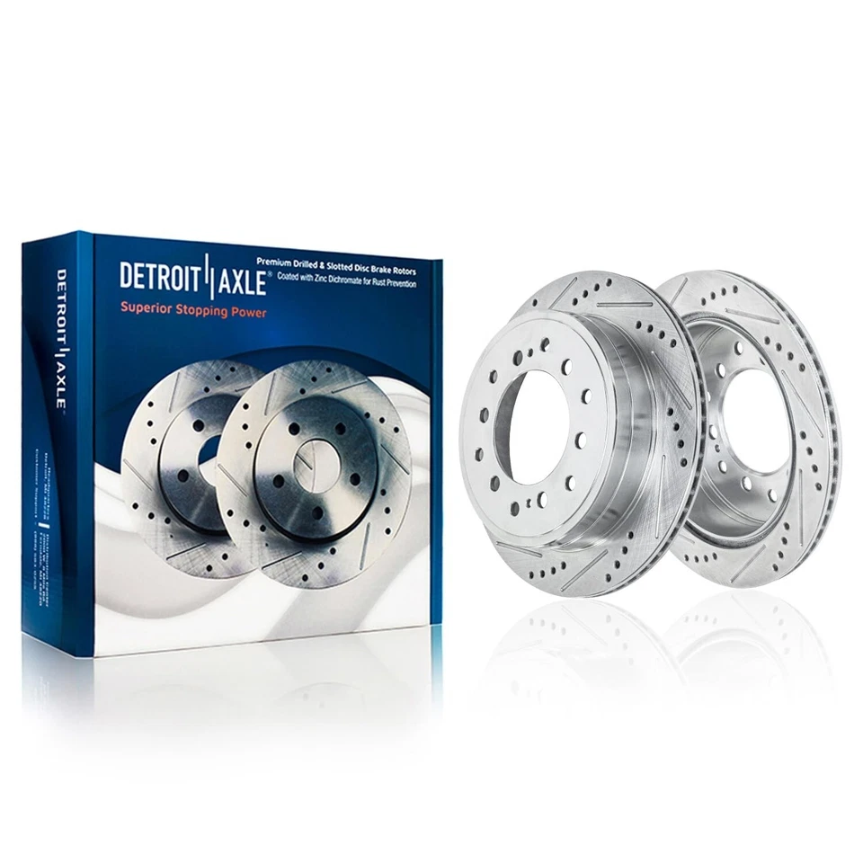 Rear Drilled Rotors Brake Pads for Toyota 4Runner FJ Cruiser Sequoia Lexus GX470 - Image 3 of 4