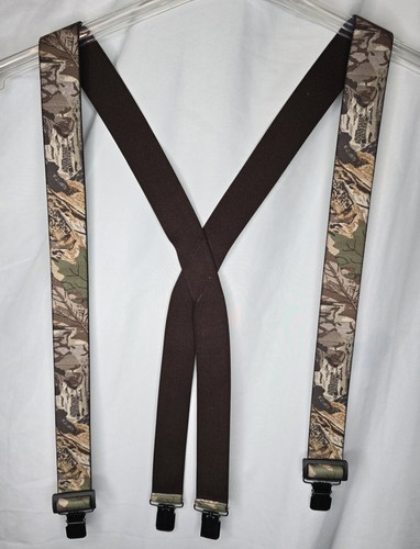 Realtree Advantage Timber Camoflauge Stretch Suspenders 2" Clip-On Bill Jordan's - Picture 4 of 7