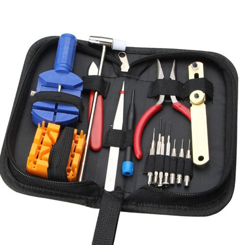 Kit de herramientas de reparación de relojes para el hogar de 16 piezas soporte removedor de eslabones barra de resorte con bolsa nuevo - Imagen 7 de 12