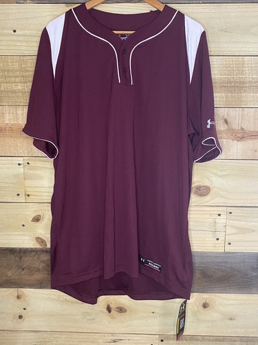 Under Armour Mens XL Mesh Team Baseball/Softball Henley Shirt NEW With Tags