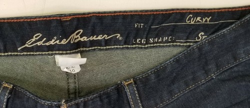 Eddie Bauer Curvy Straight Dark Darkwash Navy Denim Jeans Women's 10 - Picture 8 of 12