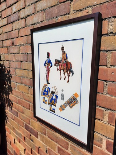 Military, "Prince Alberts Own Hussars", Monogrammed, Large Watercolour - Picture 4 of 10