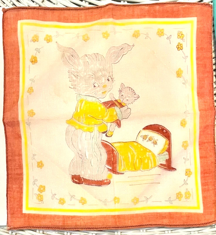 2 pañuelos vintage para niños gatito gatito tímido diseño de libro dorado Foto 4 de 4