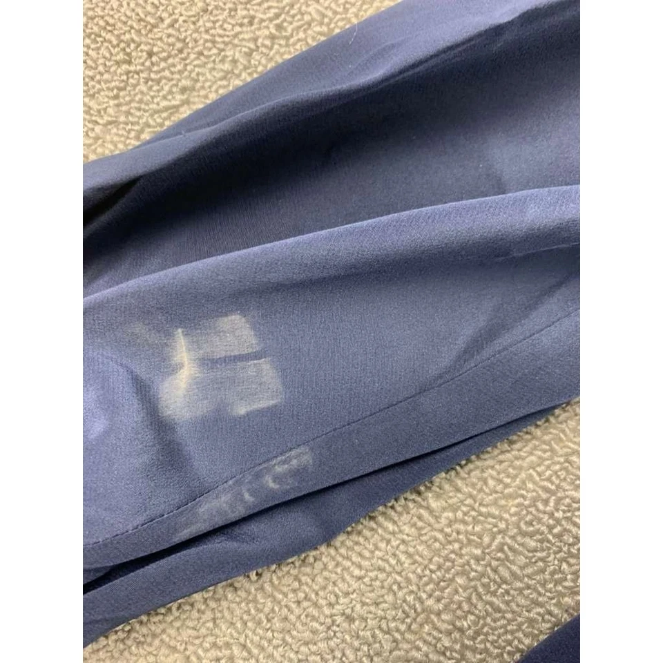 Blusa con montura para mujer XS azul cuello falso manga larga puños elásticos top Foto 4 de 4