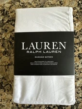 Lauren Ralph Lauren Dunham Sateen 2 Standard Pillowcases White Cotton MSRP $45