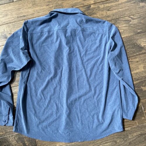FLX Hemd Herren XLarge Blau Langarm Button Down Tasche Stretch Performance - Bild 10 von 10