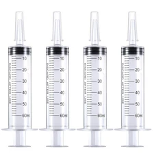 4 Pack 60 ml Syringe for Liquid Without Needle,Syringe with 60ML 