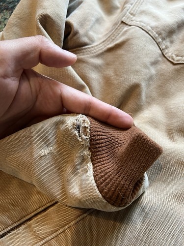 Vintage 90s Carhartt Y02 Santa Fe Quilted Jacket USA Youth XL Tan - Picture 5 of 9