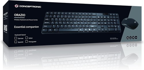 Conceptronic Orazio keyboard RF Wireless QWERTY German Black Orazio, Standard, R - 第 3/5 張圖片