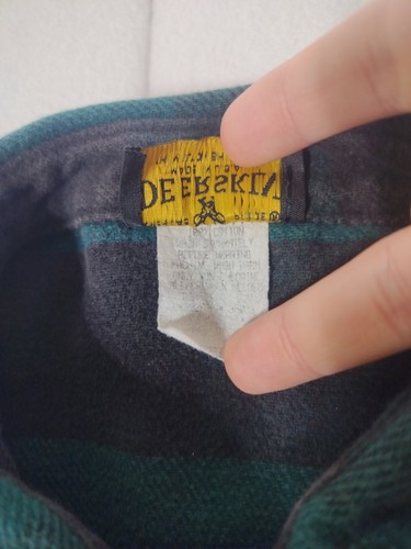 Vintage Melton Shirt Co Deerskin Shirt Chamois Mens Lg Green Buffalo Plaid USA - Picture 5 of 8