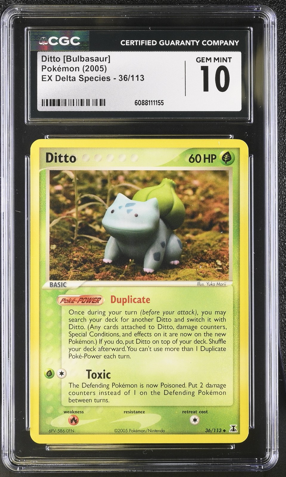 CGC 10 GEM MINT Ditto [Bulbasaur] 2005 EX Delta Species 36/113 Pokemon Card