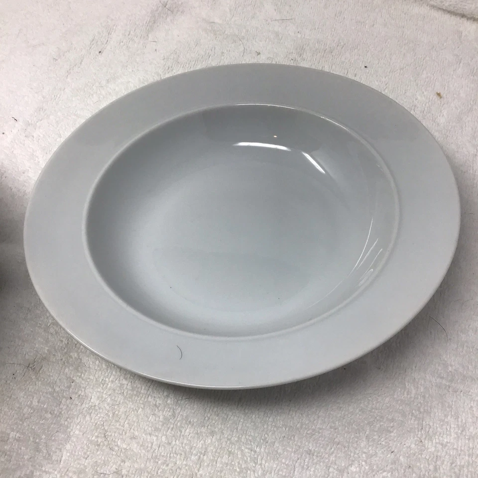 Juego de 8 cuencos de sopa con borde Dansk International Designs totalmente blancos 8 1/2" Portugal Foto 4 de 4
