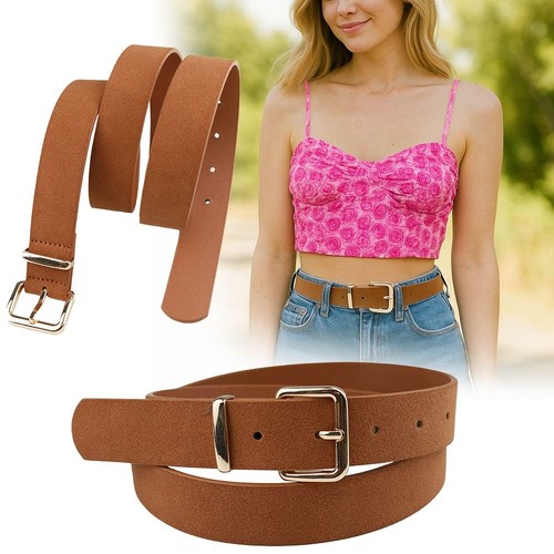 Luxury Design Suede Leather Belt Pin buckle Waistband For Women