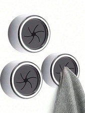 3pcs Kitchen Towel Holder Self Adhesive Wall Dish Towel Hook Round Wall Mount
