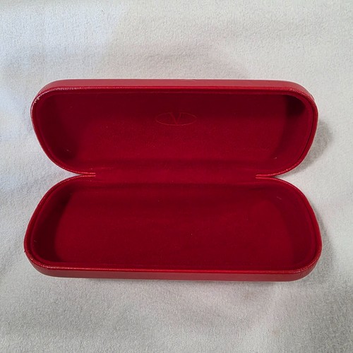 Valentino Red Eyeglasses Hard Case Leather Clamshell 6"X2.5" - Picture 4 of 8