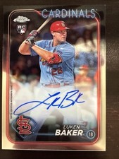 2024 Topps Chrome - Rookie Autographs Luken Baker #RA-LB (AU, RC)
