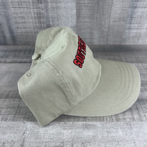 Russell Embroidered Tan Red & Black Southeastern Baseball Cap Adjustable - Picture 4 of 8