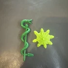 Vtg MOTU Snake Face SHIELD and STAFF  original 1987 green weapon Nice clean!!