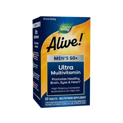 Nature's Way Alive! Men s 50+ Daily Ultra 60 Count (Pack of 1), Cream 