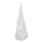 Northlight 6' Pre-Lit White Tinsel Pop-Up Artificial Christmas Tree, Blue Lights