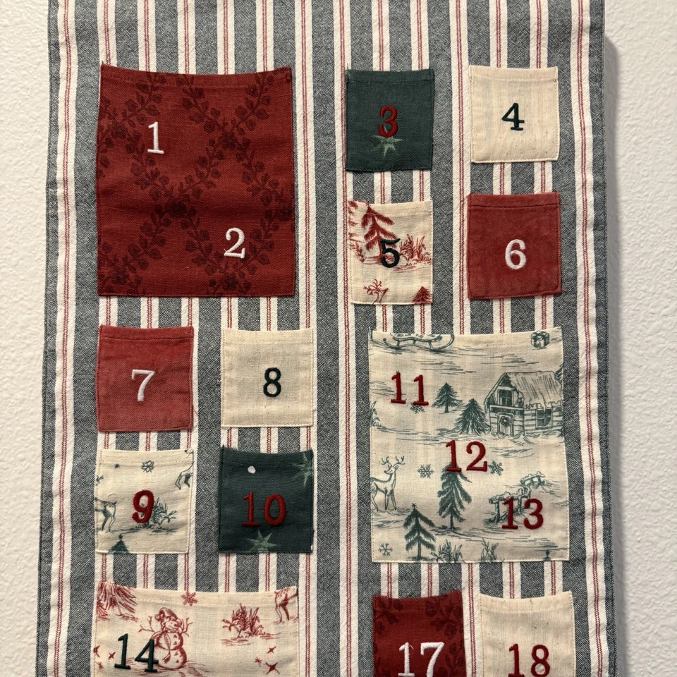 POTTERY BARN KIDS CHRIS LOVES JULIA ADVENT CALENDAR, 16" x 44" HOLIDAY CHRISTMAS - Image 4 of 4
