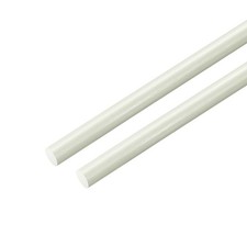 FRP Fiberglass Round Rod,5mm Dia 50cm Long,White Engineering Round Bars 2pcs