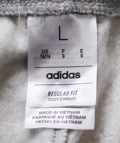 Adidas Boys Three Stripe Drawstring Jogger Pants AP2 Light Heather Grey Large - Picture 3 of 6