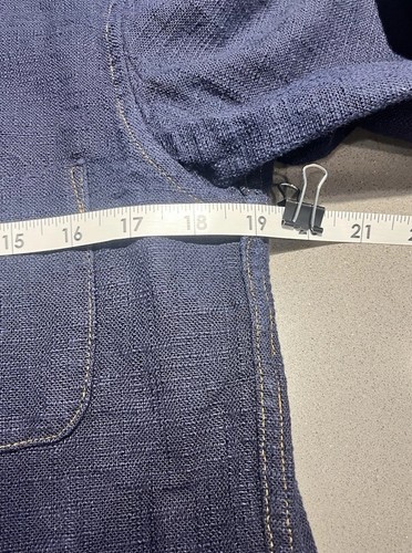 Camicia jeans blu giapponese ~ manica lunga ~ uomo ~ taglia media ~ petto 38 pollici ~ funziona piccolo - Foto 5 di 9