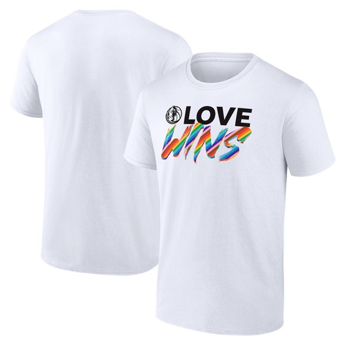 Men's White Dallas Mavericks Love Wins T-Shirt
