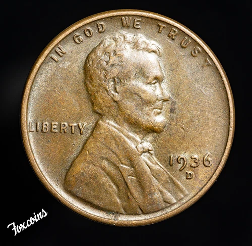 ✅  1936-D  Lincoln Wheat Cent Penny - AU+
