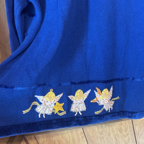 Vintage 90s The Quaker Factory Moon & Stars Knit Cardigan Large Granny Sweater - Bild 8 von 11