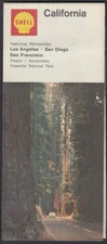 Shell Gasoline Road Map California & Los Angeles San Diego San Francisco 1968