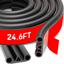 Tonneau Cover Seal, Truck Topper Seal Rubber Weather 24.6 feet, Black 