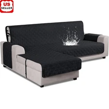 L Shaped Sofa Cover Waterproof Reversible Slipcover W/ Stay in Place Design New