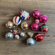 Vintage mercury Glass Christmas Baubles  Concave,bell mixed size/shape joblot
