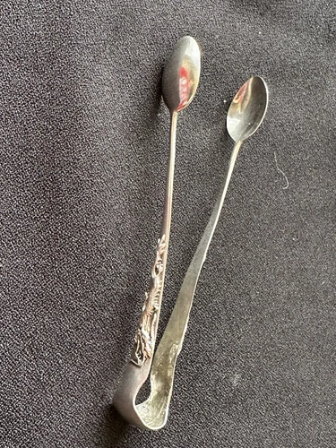 Antique Yung Shing Cheng Silver Dragon Sugar Tongs 18g