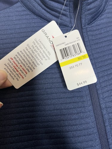Grand Slam Herren Performance Golf Weste Größe Medium Blau Full Zip Preppy Freizeit - Bild 6 von 12