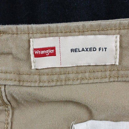 Wrangler Mens Cargo Pants w Stretch Relaxed Fit Tech Pocket Elmwood Khaki 36x34 - Picture 3 of 11