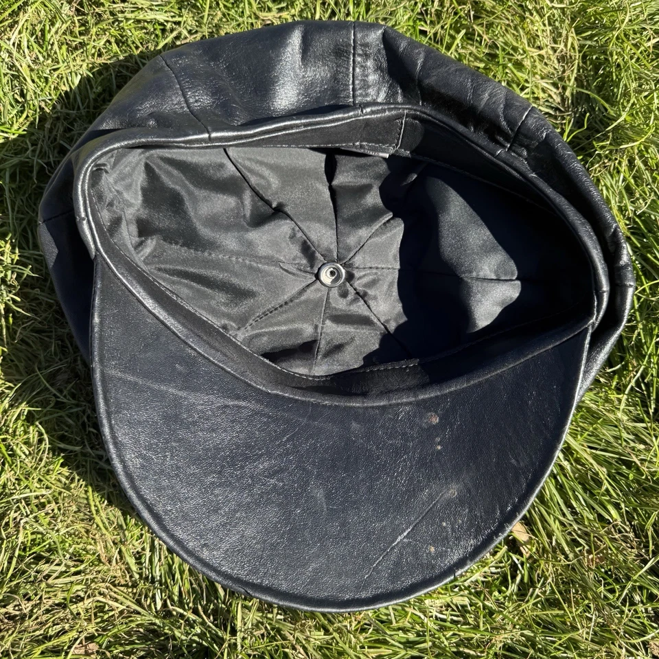 Vintage Porsche Leather Driver Cap Hat The Leather Works El Cajon CA Size L USA - Image 3 of 4