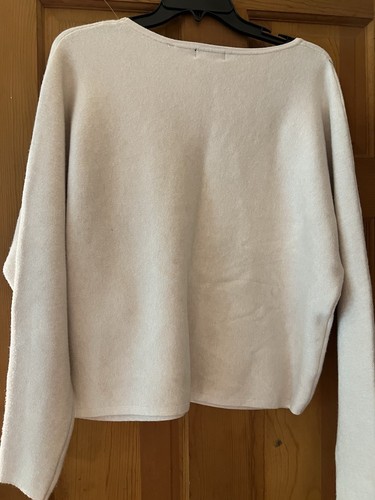 Tahari weicher cremefarbener bestickter Pullover neu Large - Bild 4 von 4
