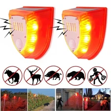 2 Pcs Solar Alarm Motion Detector with Sound Outdoor Motion Sensor 129db